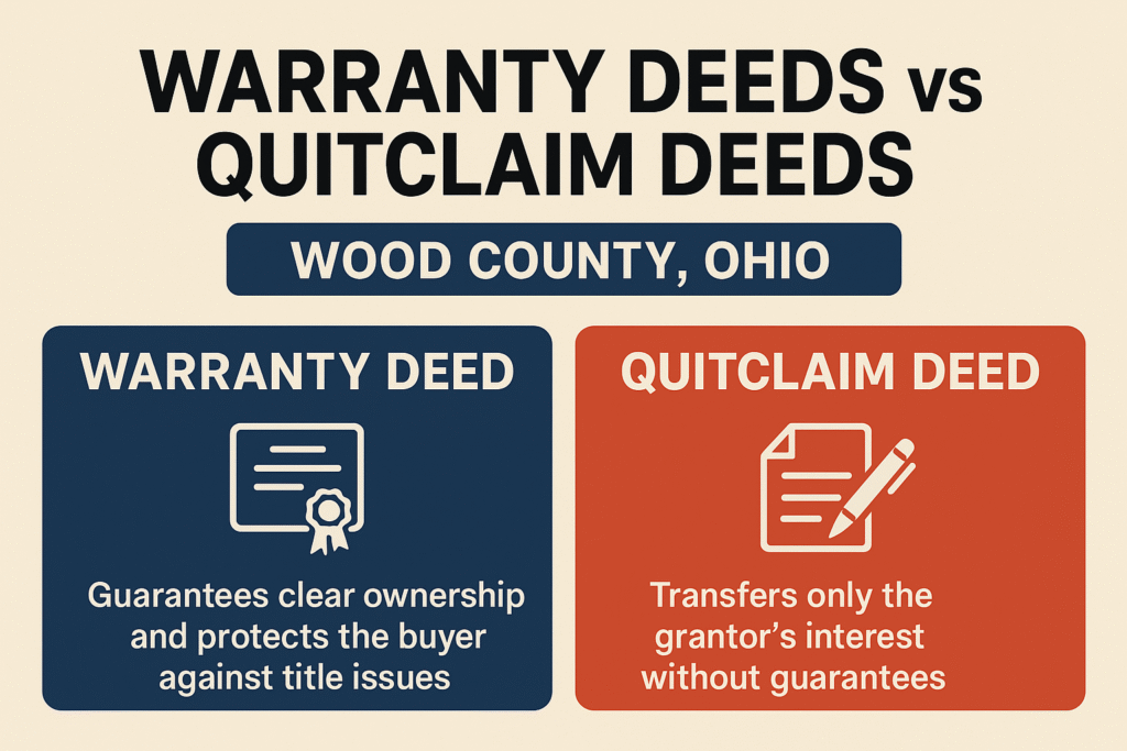 Warranty deed and quitclaim deed comparison