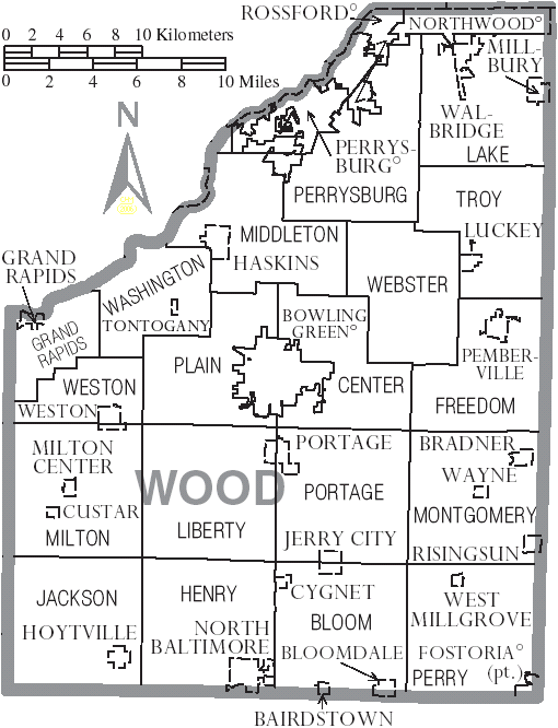 Map of wood county ohio